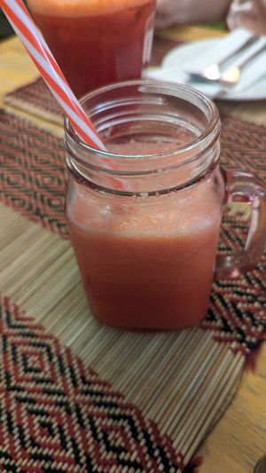 Watermelon smoothie at Vegan Heaven in Chiang Mai