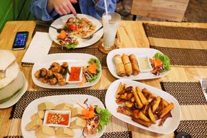 Everything we ordered! Everything was really good. at Vegan Heaven in Chiang Mai