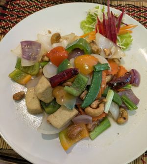 Cashew Nut Stir Fry at Vegan Heaven in Chiang Mai