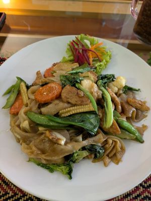 Pad See-Ew Noodles at Vegan Heaven in Chiang Mai