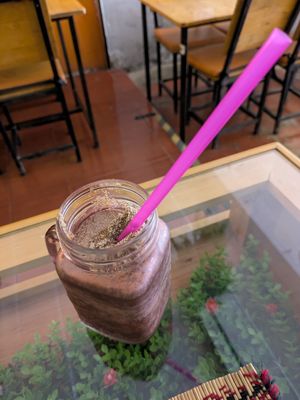 Chocolate and Peanut Butter Smoothie at Vegan Heaven in Chiang Mai