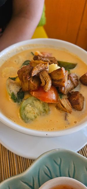 Red curry (mock duck) at Vegan Heaven in Chiang Mai