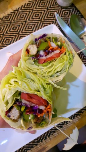 Hummus wrap at Vegan Heaven in Chiang Mai