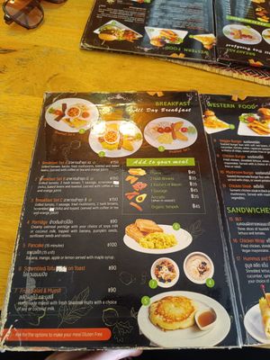 Menu at Vegan Heaven in Chiang Mai