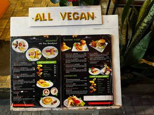 Menu  at Vegan Heaven in Chiang Mai