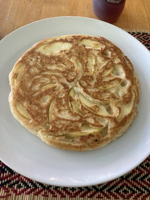 Apple pancakes (served with maple syrup)  at Vegan Heaven in Chiang Mai