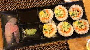 Vegan sushi  at Vegan Heaven in Chiang Mai