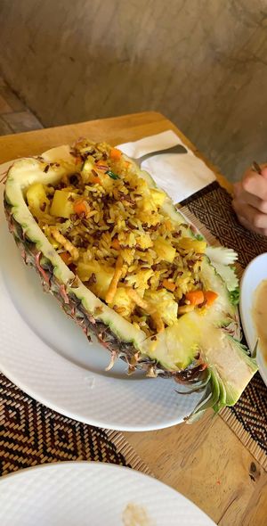 Pineapple fried rice at Vegan Heaven in Chiang Mai