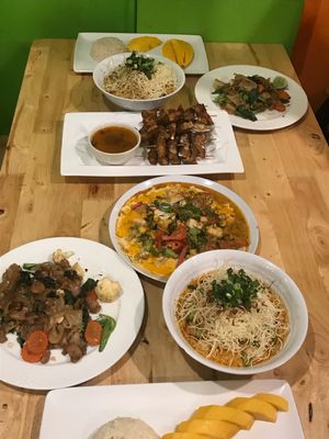 Amazing meal after cooking class at Vegan Heaven in Chiang Mai