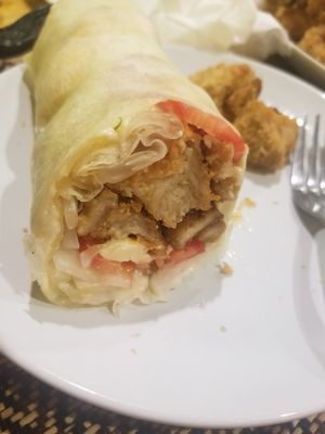 Chicken wrap at Vegan Heaven in Chiang Mai