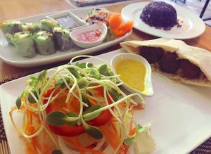 Falafel & hummus Pitta  at Vegan Heaven in Chiang Mai