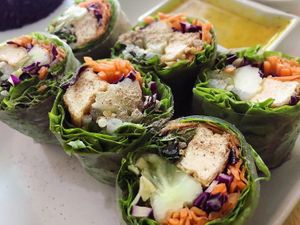 Fresh spring rolls  at Vegan Heaven in Chiang Mai