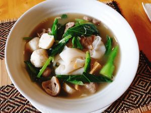 Noodle soup at Vegan Heaven in Chiang Mai