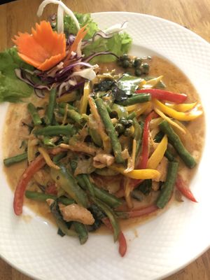 Thai Spicy. Delicious 😍 at Vegan Heaven in Chiang Mai