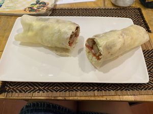 Chicken wrap at Vegan Heaven in Chiang Mai