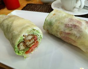 Chicken wrap at Vegan Heaven in Chiang Mai
