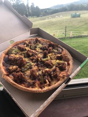 Vegan burger pizza  at Hell Pizza in Taupo