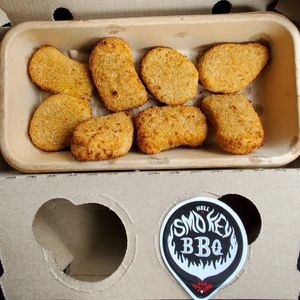 Chick'n nuggs + BBQ sauce at Hell Pizza in Taupo