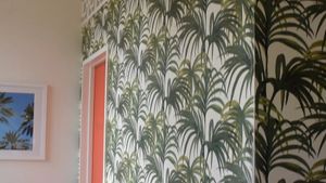 Interior, cute wall paper at Frankie & Jo's - Capitol Hill in Seattle