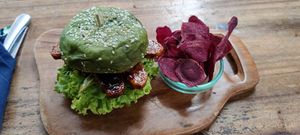 Tempeh teriyaki burger at Sayuri Healing Food in Ubud