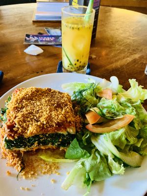 Raw lasagne and mock ginger mojito   at Sayuri Healing Food in Ubud