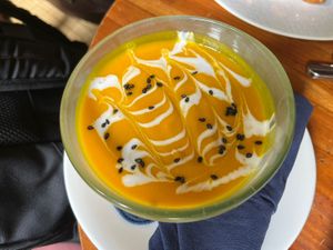 Pumkin soup  at Sayuri Healing Food in Ubud