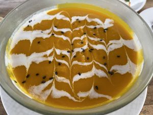 Big pumkin soup   at Sayuri Healing Food in Ubud