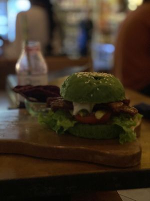 Telphe burger   at Sayuri Healing Food in Ubud