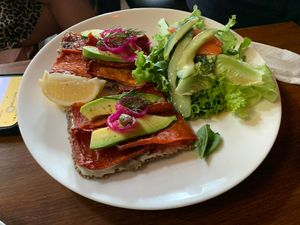 Delicious open sandwich   at Sayuri Healing Food in Ubud