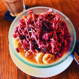 Smoothie bowl with mango pineapple   at Sayuri Healing Food in Ubud