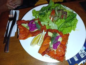 Gravlax Papaya Salmon Open Faced Sandwich at Sayuri Healing Food in Ubud