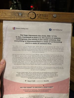 Menu June  at Sayuri Healing Food in Ubud