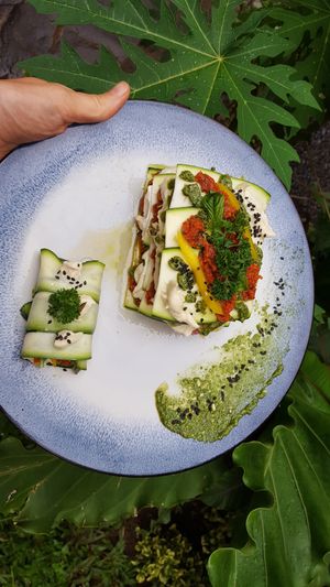 My creation during one of Sayuri's raw Italian cooking classes! at Sayuri Healing Food in Ubud