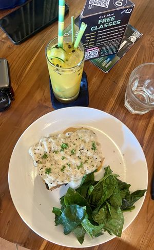 Croque Monsieur & Ginger Passion Fruit mock Mojito  at Sayuri Healing Food in Ubud