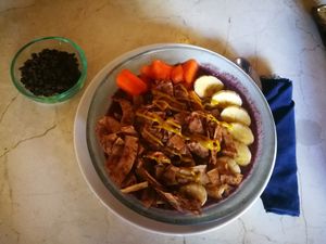 Smoothie bowl with extra coco nibs at Sayuri Healing Food in Ubud