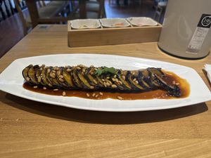 Delicious fried eggplant  at Cun Cao Xin Yi Zu Mu Vegetarian in Shanghai