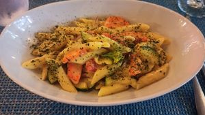 Vegetable pasta at The Lazy Turtle  in Palm Beach
