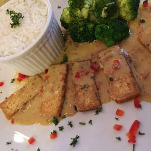 Kuvuta Tofu, what a small dish!!! at The Lazy Turtle  in Palm Beach