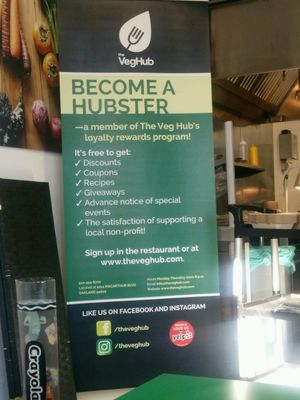 loyalty program. at The Veg Hub in Oakland