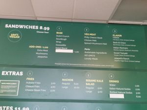 Veg Hub Menu Board at The Veg Hub in Oakland