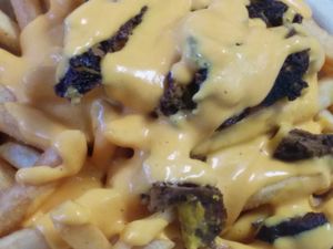 Chilly cheese fries always delicious at The Veg Hub in Oakland