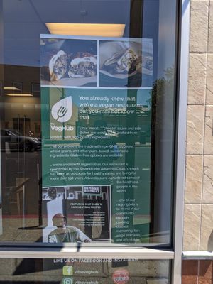 Signage at The Veg Hub in Oakland