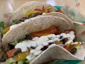 Black bean and mushroom tacos at Juice 2 U in Pompano Beach