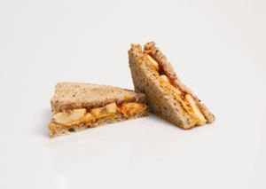 PB&J. Peanut or Almond Butter, and Blueberry or Strawberry jam on sprouted grain bread. at Juice 2 U in Pompano Beach