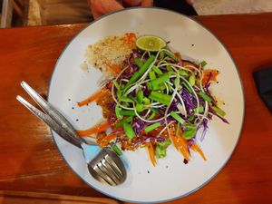 Papaya pad thai at Happy Veggie in Koh Lanta