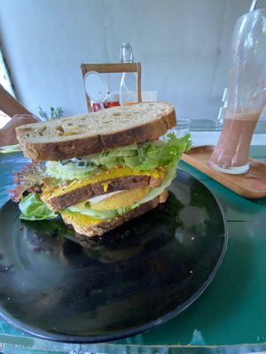 Make sure you are VERY hungry if you go for the club sandwich.   at Happy Veggie in Koh Lanta