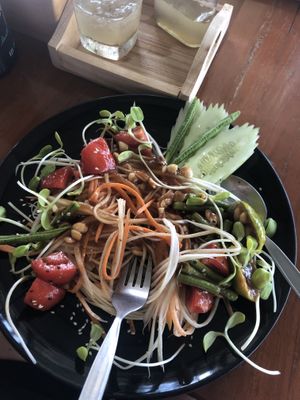 Papaya salad  at Happy Veggie in Koh Lanta