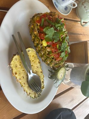 Pinnaple fried rice! Absolutely delicious!  at Happy Veggie in Koh Lanta