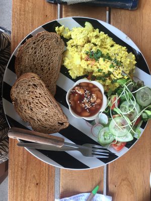Vegan Tofu scramble   at Happy Veggie in Koh Lanta