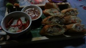 Spring rolls at Happy Veggie in Koh Lanta